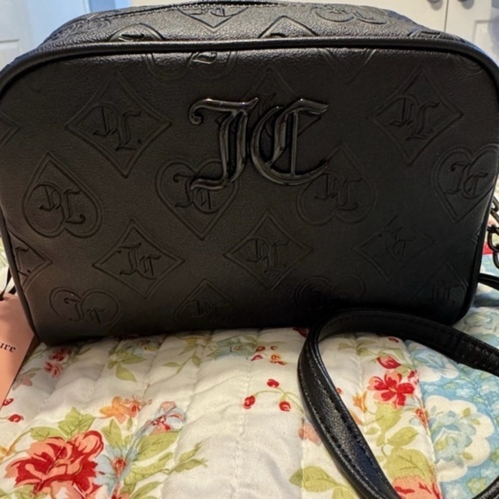 Juicy Couture Good Times Embossed Black Crossbody Bag